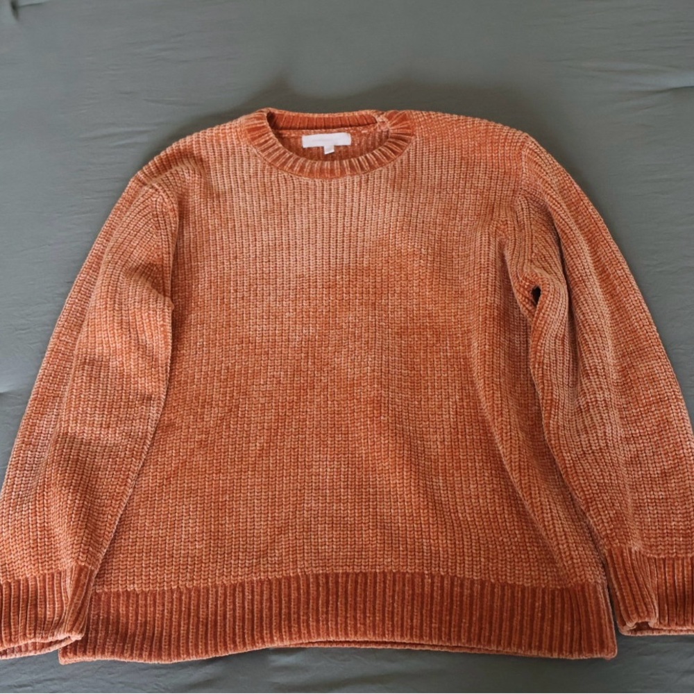 Orange Crewneck Chunky Knit Sweater